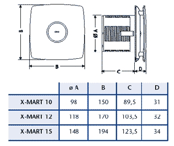 Вентилятор накладной Cata X-Mart 10 Matic Timer (таймер)